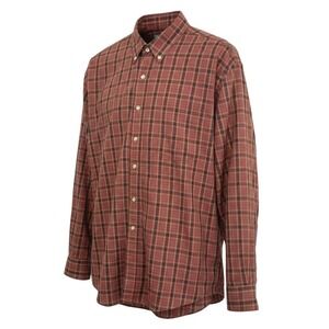 VTG Hill & Archer Plaid Button Down Shirt Long Sleeve Earth Tone Cotton Blend L